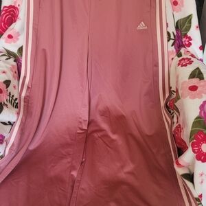 Adidas Rose Pink Track Pants (Wide Leg)
